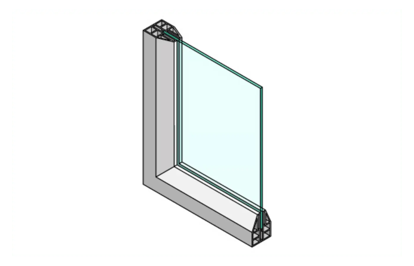 Single glazed aluminium window