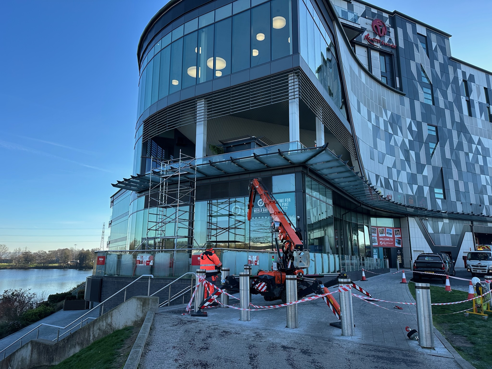 High-level glazing works