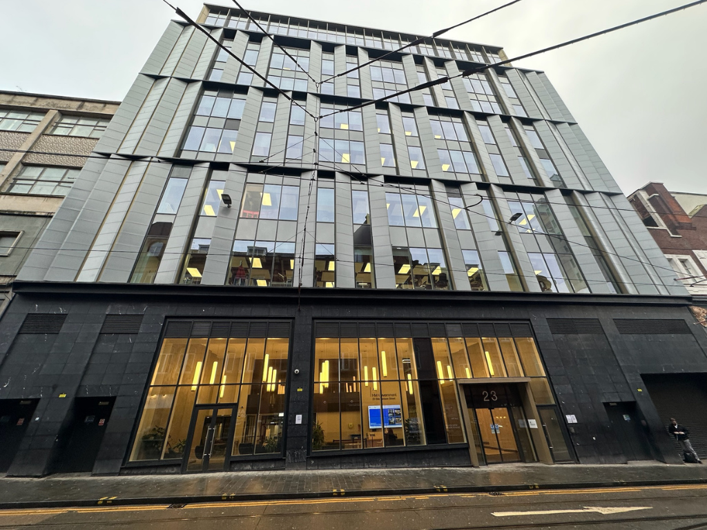 Commercial glazed façade on a UK office building